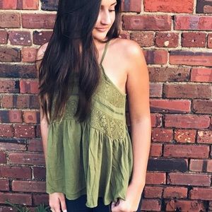 Olive halter top